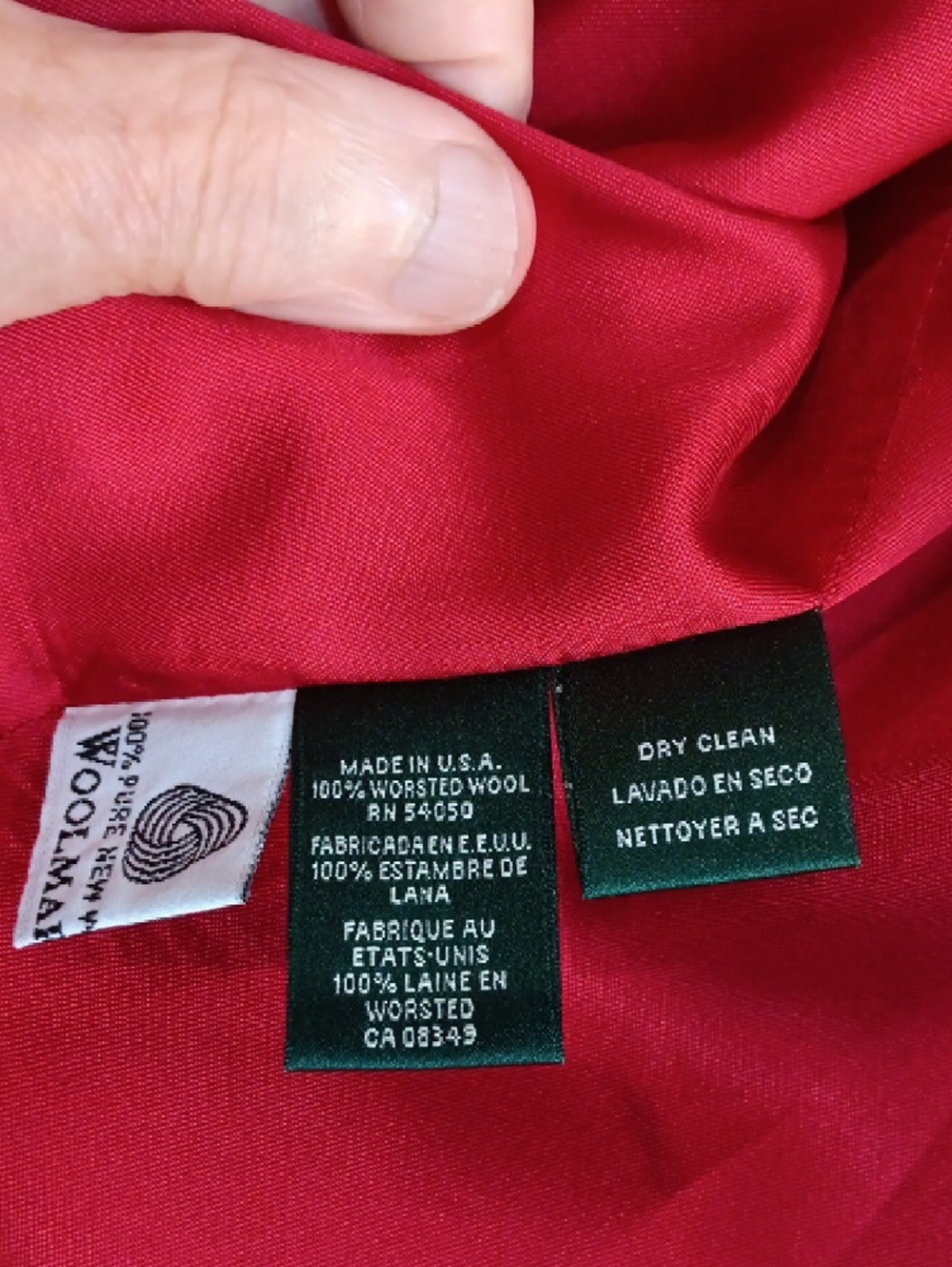 LRL Ralph Lauren Red 100% Wool Crest Blazer Made in USA Size 8 Preppy - Picture 7 of 7